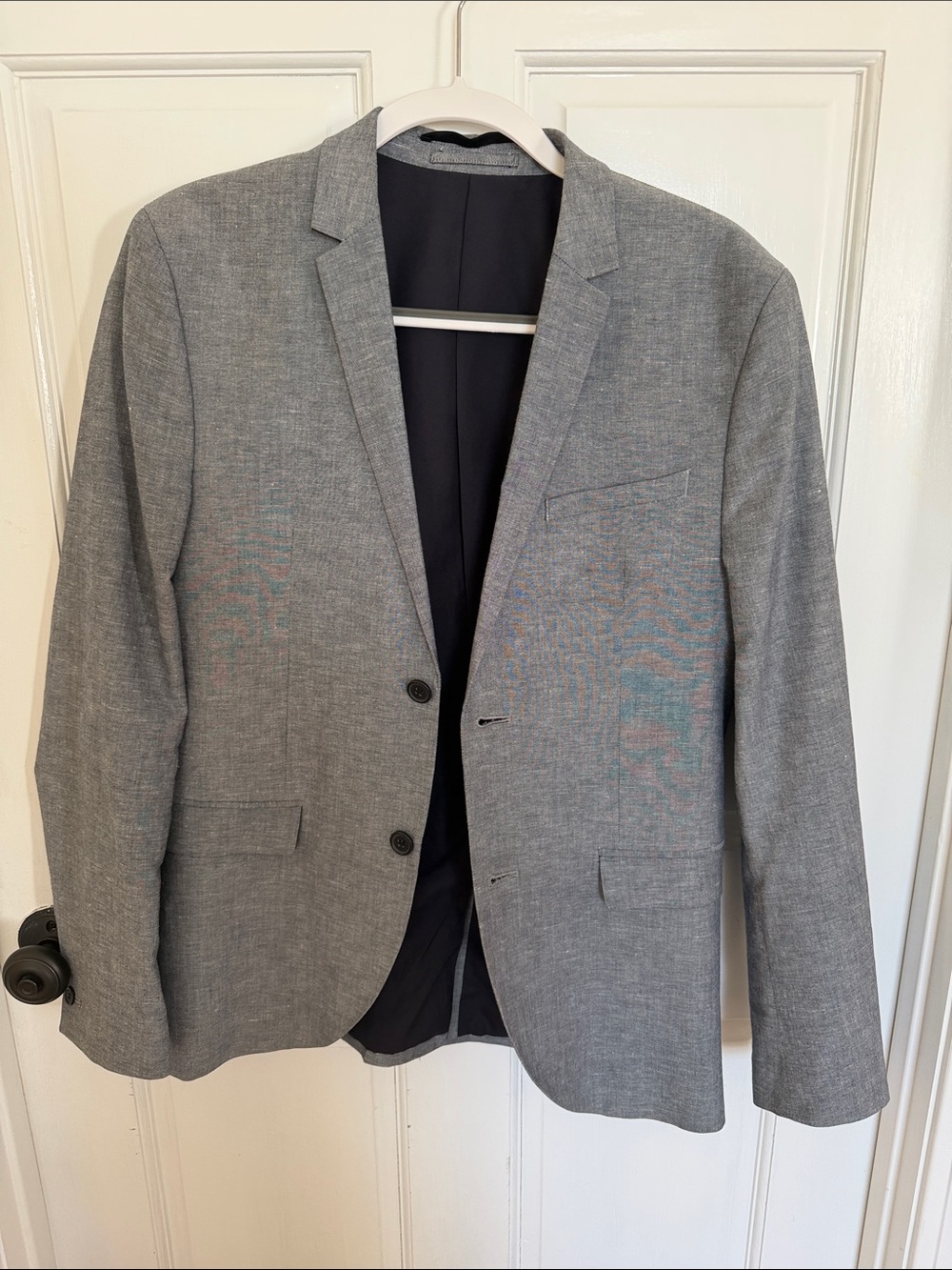 Men's Grey Classic Two-Button Blazer